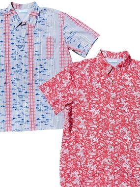 Columbia PFG Super Tamiami Tropical Shirts Sz M Fish Tamiami Short Sleeve Button